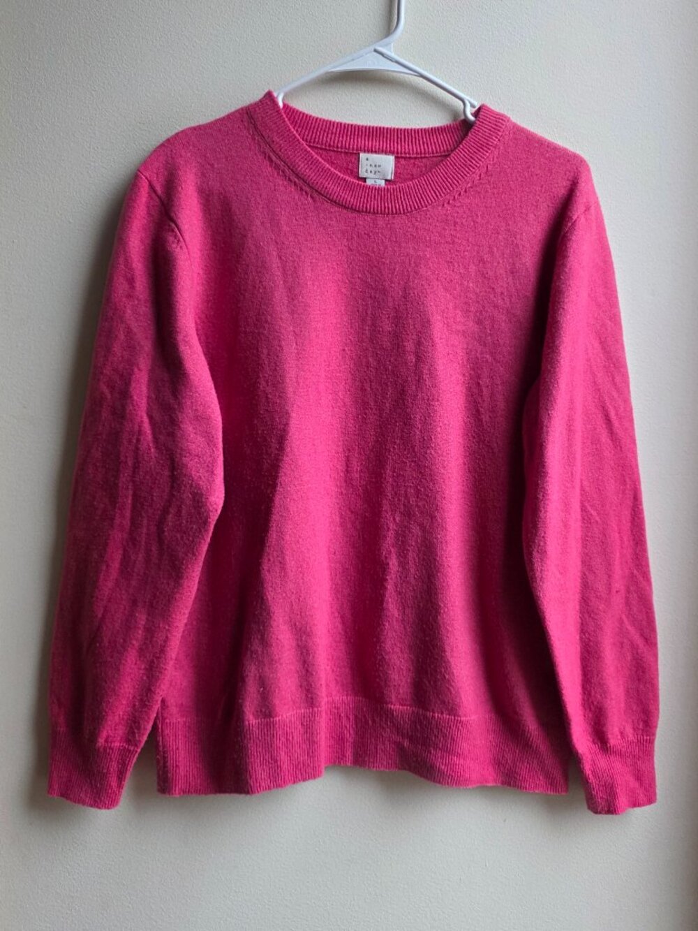 A New Day Hot Pink Scoop Neck Sweater Size Large